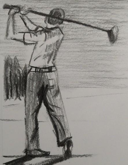 Paul's hobby, golfing.